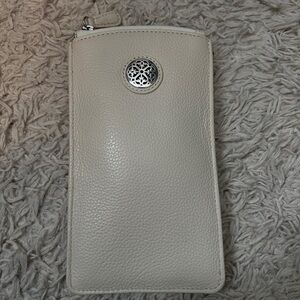Brighton Ferrara Leather Cream Eyeglasses Case with Silver Accent